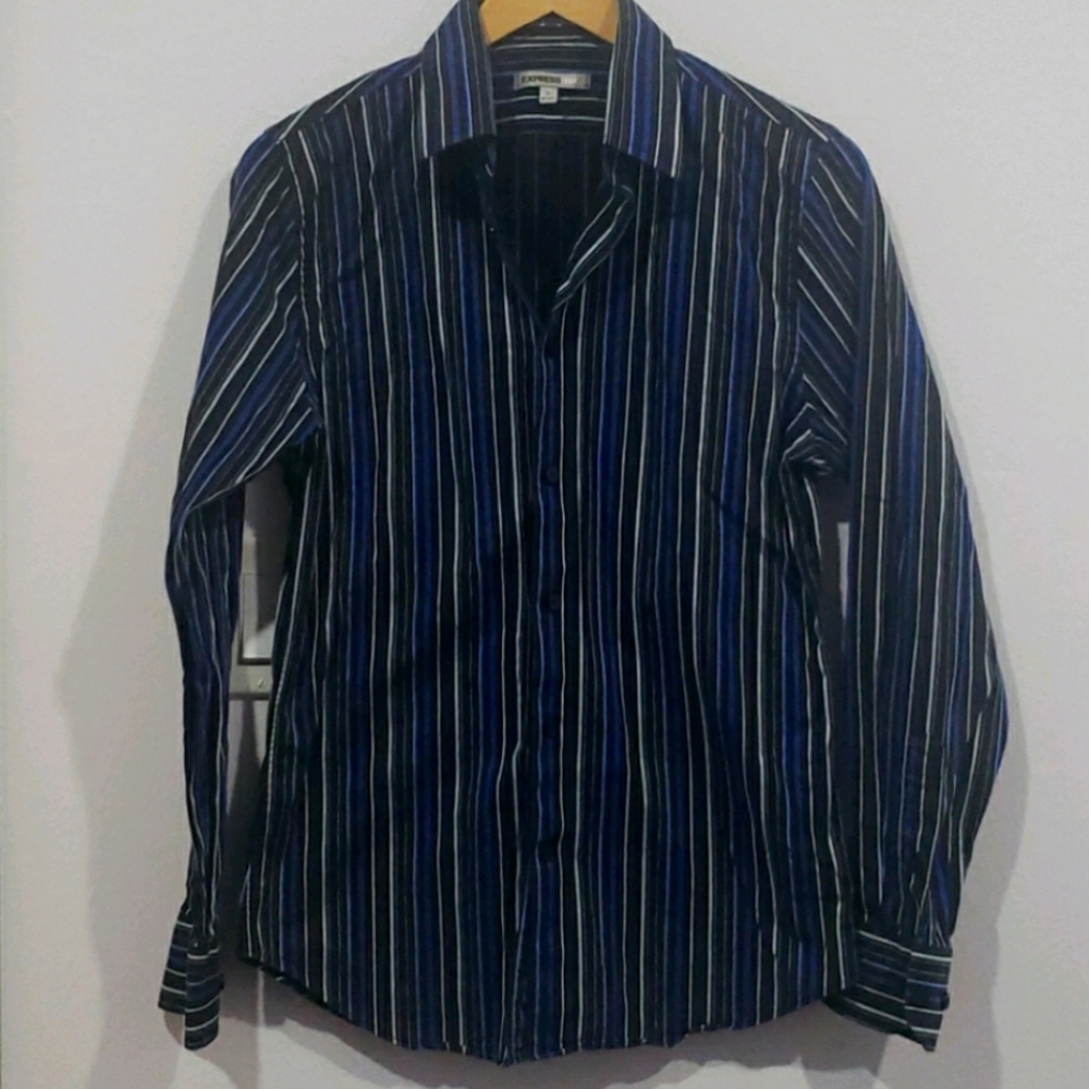 Express button striped shirt